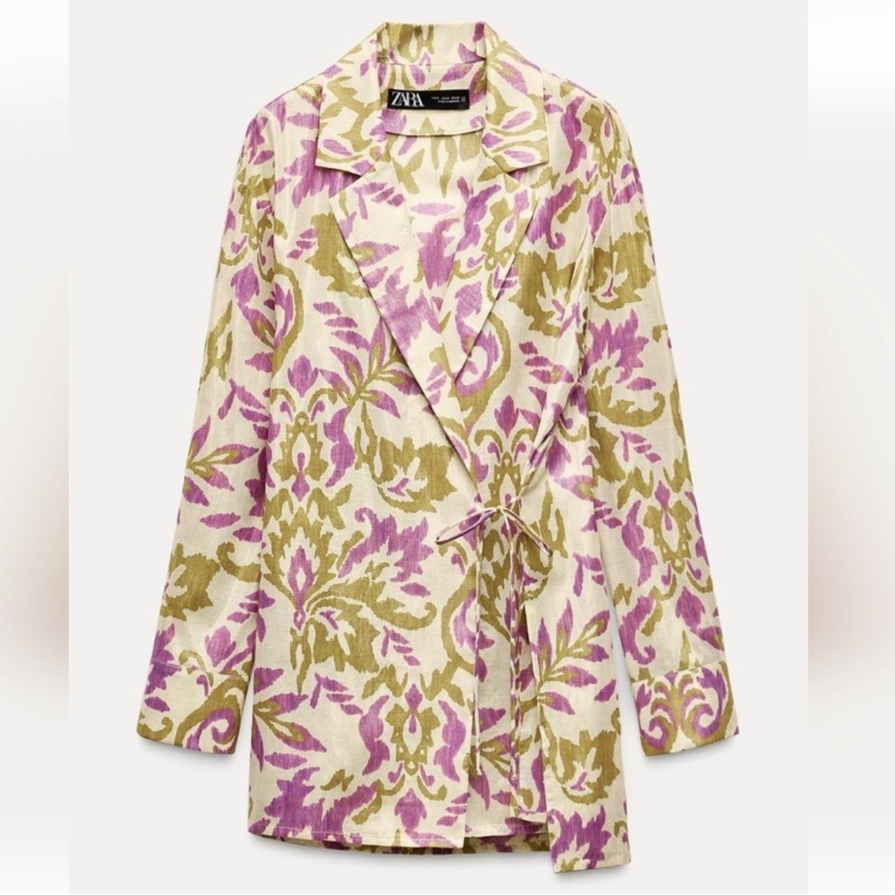 Zara Women's Long Sleeve Dress in Purple and Gold - Picture 2 of 2